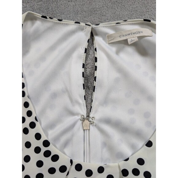 41 Hawthorn Dress Womens L White Black Polka Dot Fit Flare Party Sleeveless - Picture 8 of 12